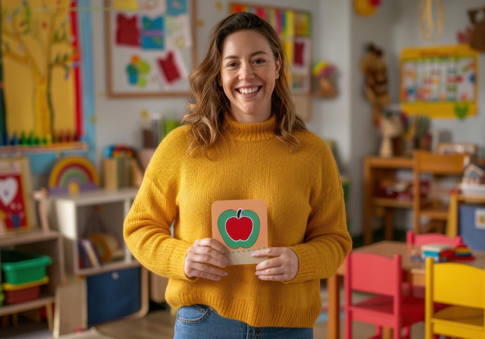 Childcare provider holding apple card